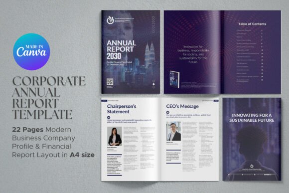 Corporate Annual Report Canva Template