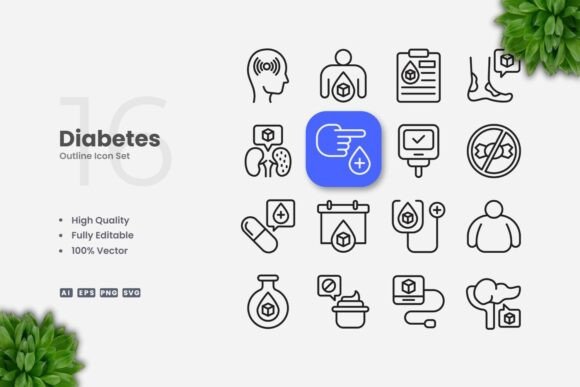 Diabetes Outline Icons and Clean Design: A Complete Guide to Visual Health Communication