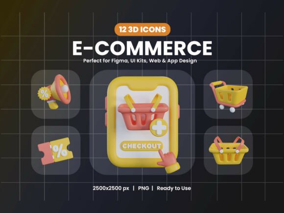 E-commerce 3D Icon Pack for Modern Online Stores