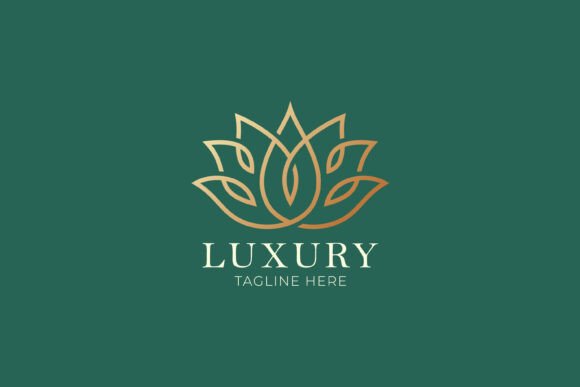 Logo Luxury Lotus Flower Linear Gold: A Refined Asset for Modern Brand Identity