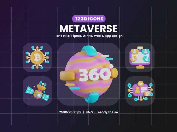 Metaverse 3D Icon Pack: Designing the Visual Language of Virtual Worlds