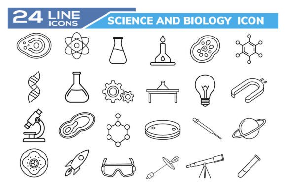 Science and Biology Vector Icon Set