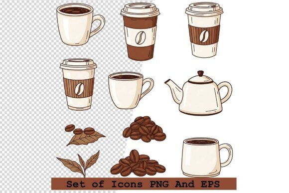 Set of Coffee and Tea Icons Vector: A Practical Design Resource for Modern Projects