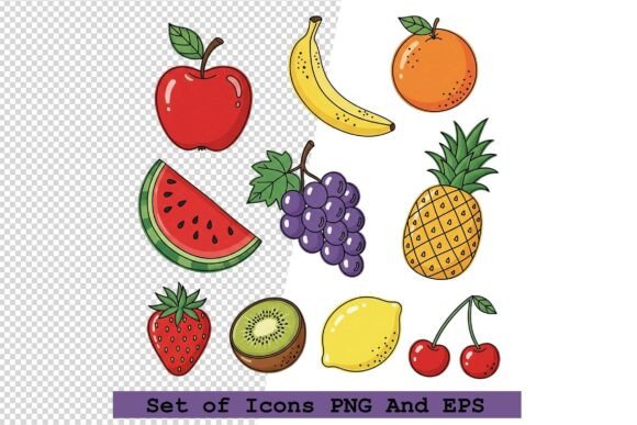 Set of Fruit Icons in Hand Drawn Vector: A Practical Asset for Modern Visual Workflows