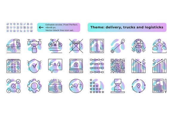 Supply Chain, Logistic Delivery Icon Set: A Visual Language for Modern Operations