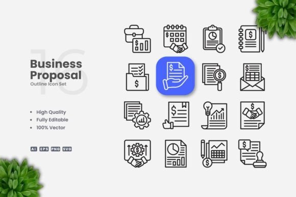 The Strategic Advantage of Using Business Proposal Outline Icons in Clean Design